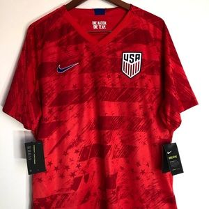 NEW Nike 2019 USA soccer away stadium jersey red